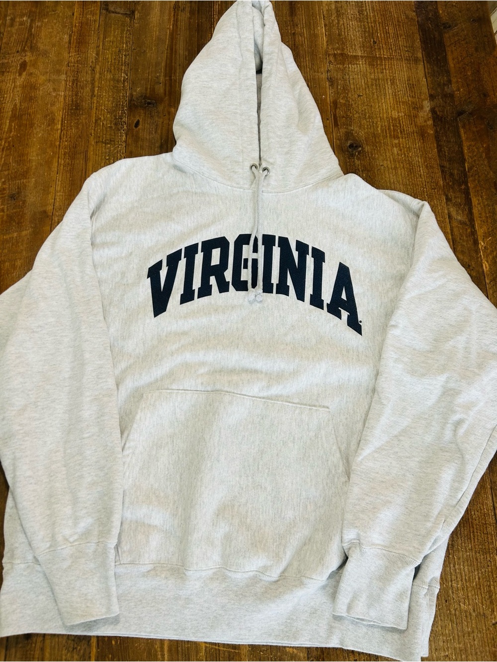 UVA Virginia Hooded Sweatshirt Light Gray Champion UVA Hoodie XL